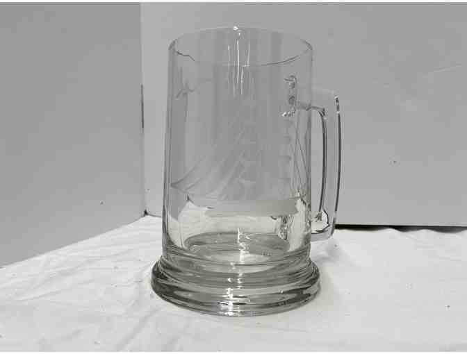 Etched Glass Beer Mugs-Set of 4