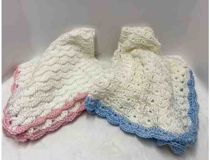 Diaper Pail Gift Set, Diapers and 2 Hand-Crocheted Blankets