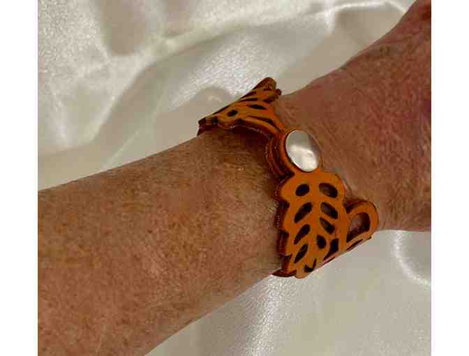 Erica Zap Collection Burnt orange leather bracelet