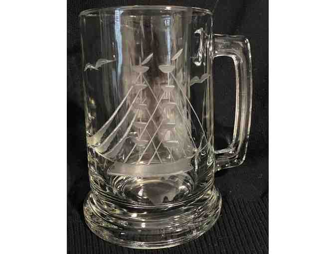 Etched Glass Beer Mugs-Set of 4