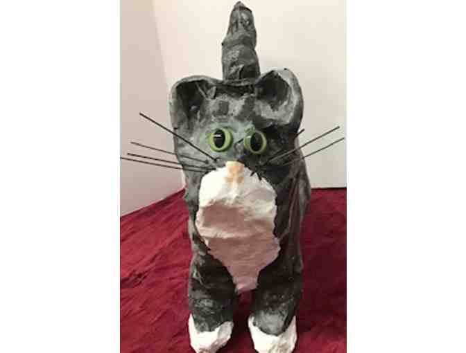 Meet 'Tab Hunter' - Paper Mache Cat