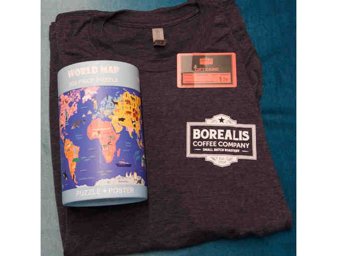Borealis Coffee Company Gift Card and T-shirt