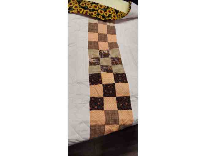 Handcrafted Reversible Sunflower Cat Quilt