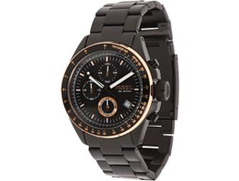 Fossil Black Ceramic Chronograph Dial Watch for Men