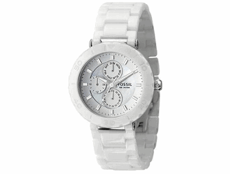 Fossil White Ceramic Watch w/Mother of Pearl Dial