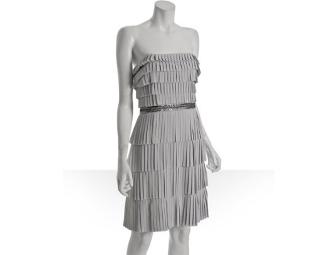 Laundry by Shelli Segal 'Chrome' Chiffon Pleated Tiered Dress Size 4 $365