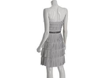 Laundry by Shelli Segal 'Chrome' Chiffon Pleated Tiered Dress Size 4 $365