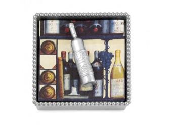 Mariposa Beaded Napkin Box with Wine Weight