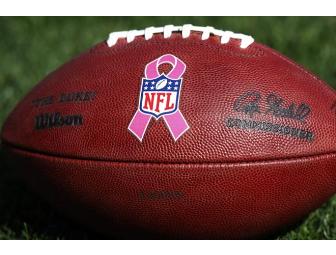 Chicago Bears Breast Cancer Awareness football autographed by Brian Urlacher