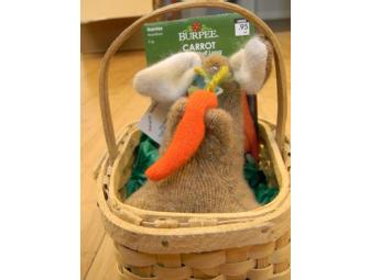 Small Bunny with Carrot Toy made from Recycled Sweaters