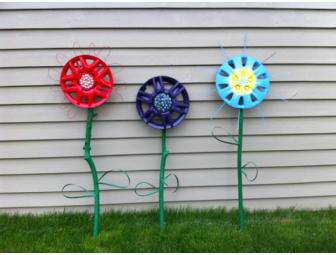 Ms. DePaz's Second Chance Garden Sculpture Flower Trio