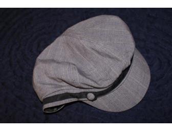 Nine West Women's Gray Striped Pageboy Hat
