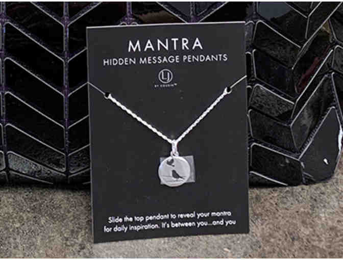 Black Handbag and Hidden Message Necklace