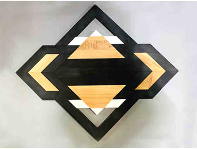 Geometric Multi-tone Wood Wall Hanging