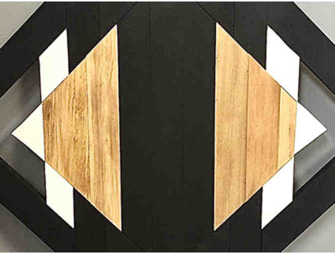 Geometric Multi-tone Wood Wall Hanging