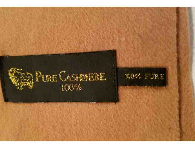Pure Cashmere Stole with Mink-Ball Tassels
