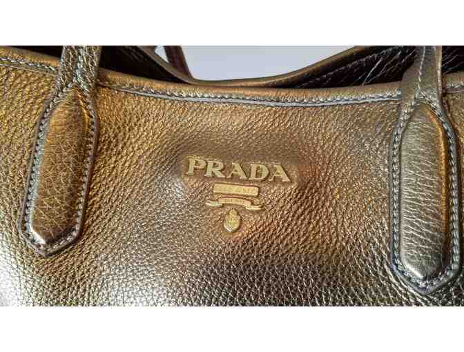 Prada Handbag, Metallic Gold Colored Leather