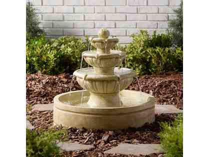 Allen + Roth 27.76-in H Resin Tiered Fountain Outdoor Fountain Pump Included