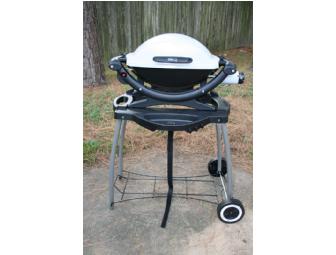 Weber Q 100 Gas Grill with Rolling Cart