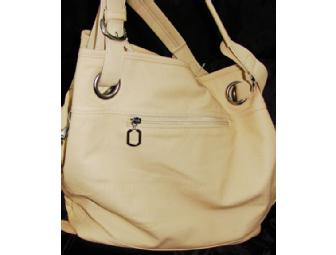Faux Leather Pleated Design Tote Handbag