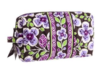 'Plum Petals' Vera Bradley Grand Traveler Bag with Medium Cosmetic Bag and Accessories