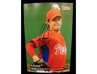 Jamie Moyer Phillies/Souderton Indians Bobblehead with Signed Phillies Stat Card