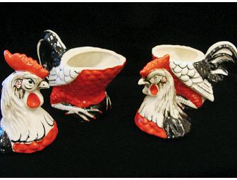 Collectible Rooster Sugar and Creamer Set