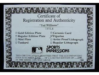 Ted Williams Collectible Figurine with Certificate of Authenticity