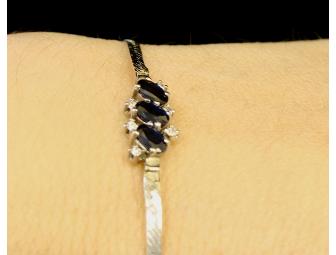Sapphire and Diamond 14k White Gold Bracelet