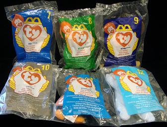 Set of 12 Collectors Ty Teenie Beanie Babies from 1998 McDonald's Happy Meals