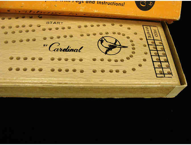 Vintage Cardinal's Wood Cribbage with 2-Player Board