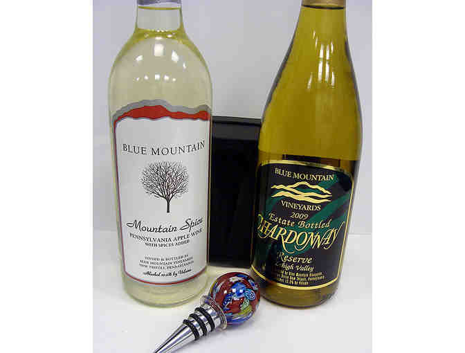 Two Select Wines from Blue Mountain Vinyards With Wine Topper