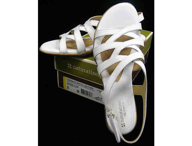 Women's White Leather 'Cadence' Naturalizer Sandals (Size 8M)