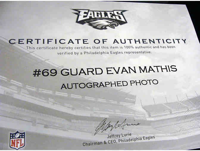 Autographed Photo of Evan Mathis #69 Philadelphia Eagles