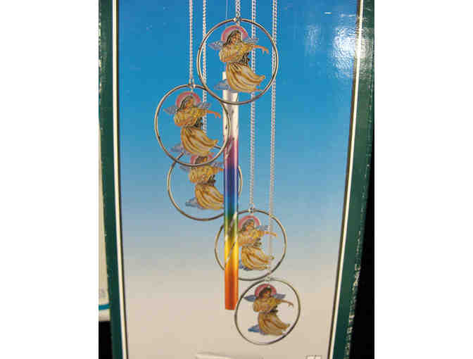 Angel Stained Glass Art and Windchime Set