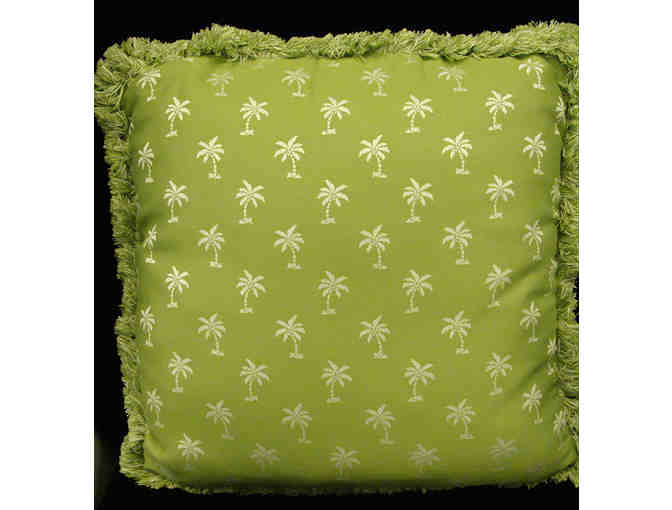 One Tommy Bahama Green Palm Tree Indoor/Outdoor 22' Throw Pillow