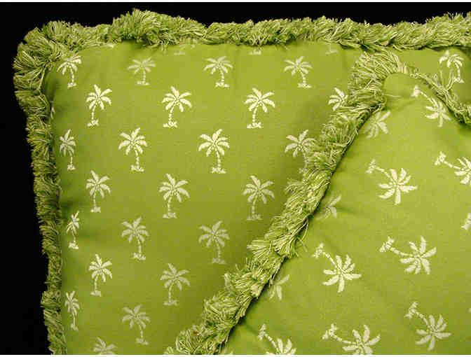 Pair of Tommy Bahama Green Palm Tree Indoor/Outdoor 22' Throw Pillows