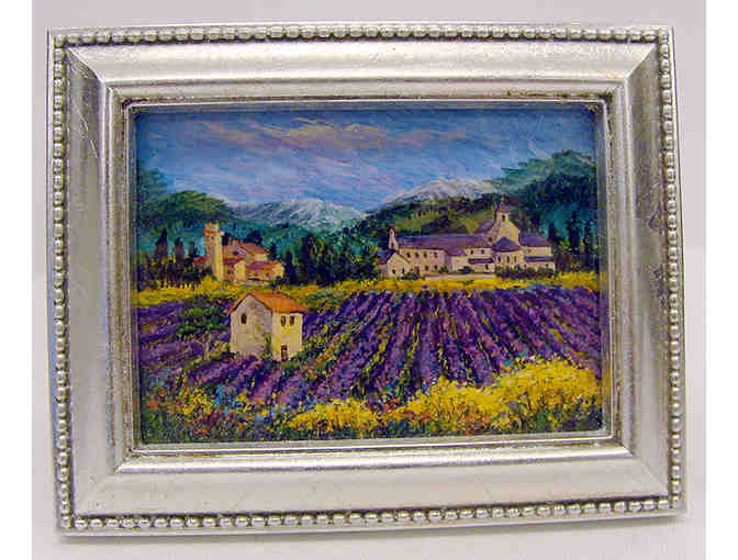 Village in Italy Framed Miniature Painting by Leslie Ehrin