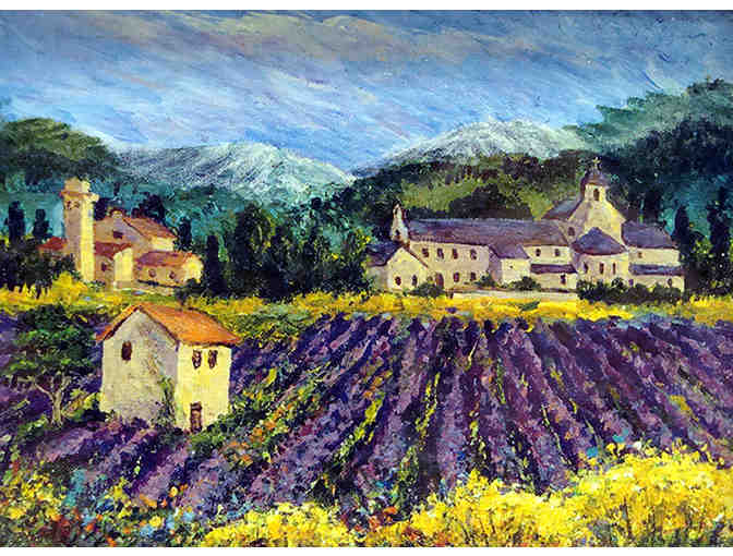 Village in Italy Framed Miniature Painting by Leslie Ehrin