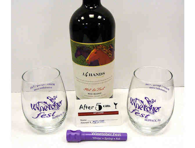 Wine and Food Pairing Class, 2 Wine Glasses, Corkscrew & Bottle of Red Wine
