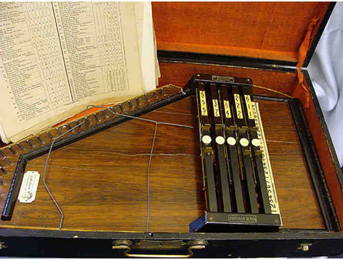 1882 C.F. Zimmermann's Autoharp with Music Sheets (no strings) In Case