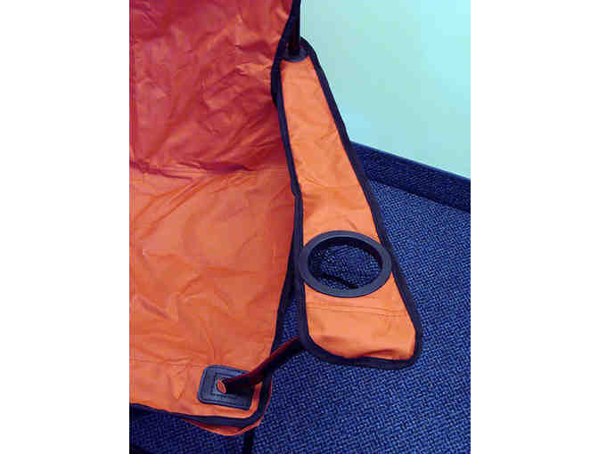 Red Fold Up Canvas Chair with Carry Bag from Bayada Home Health Care