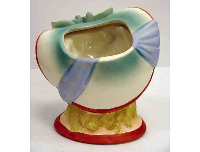 Vintage Porcelain Head Vase Planter - NAPCO 1959 - Teen Bonnet & Eyelashes