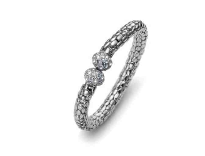 Oliver Weber Collection Flex Rhodium Plated Crystal Bangle with Swarovski Accents