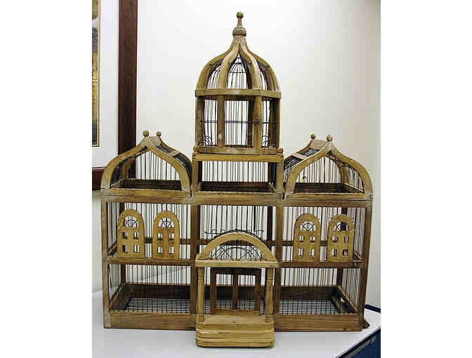 Large Vintage Victoria Wood and Wire Birdcage