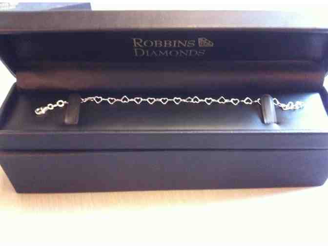 Robbin's Diamonds Sterling Silver Heart Bracelet & Sterling Silver Heart Ring