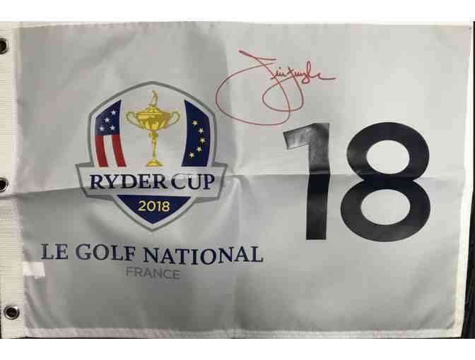 Golf Fans! Autographed Jim Furyk Ryder Cup Flag 2018