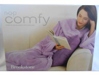 Brookstone Nap Comfy Ultra-Plush Blanket with Sleeves