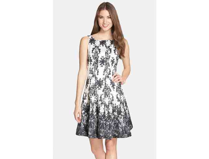 Print Shantung Fit & Flare by Taylor
