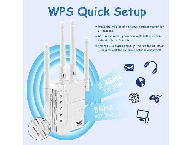 WiFi Extender - 1200Mbps Dual Band WiFi Booster